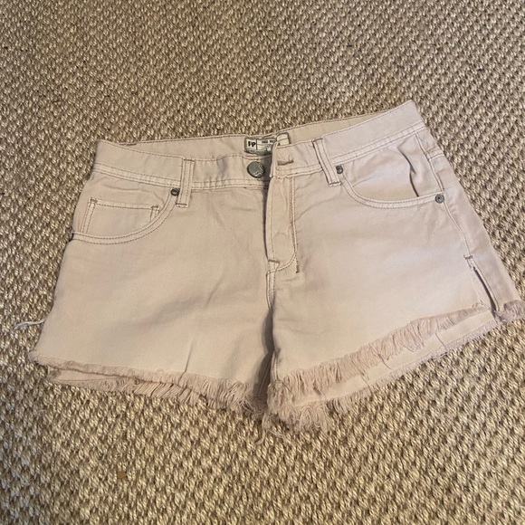 Free People Tan Jean Shorts - Picture 2 of 5